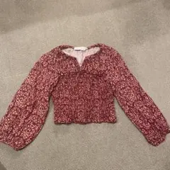 花柄スモッキング長袖トップス zara kids