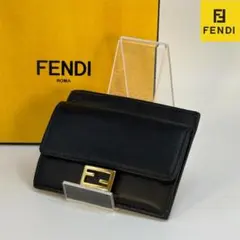 A137 【極美品】FENDI バゲットフラグメントケース ブラック