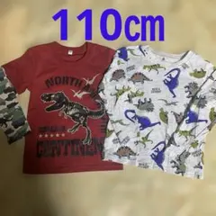 恐竜プリント長袖カットソー 110㎝2枚セット美品
