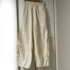 【美品】LOWRYSFARM アイボリー リボンパンツ