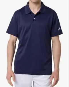 asics ネイビー　ポロシャツ