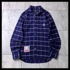 サイコバニー FAIRFAX カッタウェイ ネルシャツ ネイビー チェック M