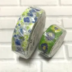 レトロ系フラワー柄マスキングテープ　プチジョア&HEDERAの花柄2個セットのサムネイル
