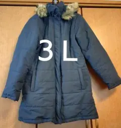 レディース　3Lサイズ　ダウン風コート　ポリエステル100%
