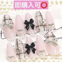 ネイルチップ現品オーダー量産型フレンチガーリー韓国ワンホンチェックスナ系ピンク黒