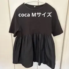 cocaペプラム切り替え 半袖カットソー ブラック Mサイズ