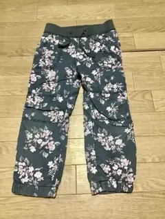 【H＆M/エイチアンドエム】花柄パンツ/110cm★グレー★キッズ★女の子