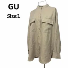 【美品】GU ジーユー オーバーサイズシャツ ベージュ L 336550