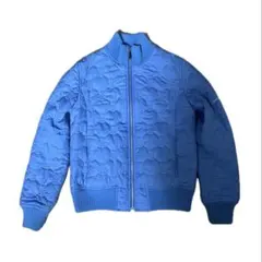 pom ponette Blue Quilted Bomber Jacket
