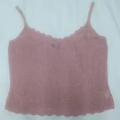 レース編みのキャミソール(ピンク)