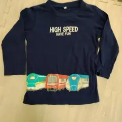 電車プリント ネイビー Tシャツ