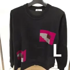 024　ブラック　日本製 ニット　セーター 毛100%