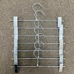 送料込み お得な クリップ付き パンツ シルバー ハンガー 7本セット 店舗用品