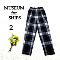 【MUSEUM for SHIPS】スラックス　2　ブラック×グリーン　チェック