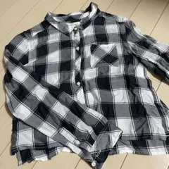 H&M チェック柄 ショート丈長袖シャツ Sサイズ