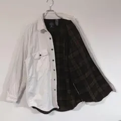 90s US古着　シャツジャケット　裏茶色フリースチェックFADED GLORY