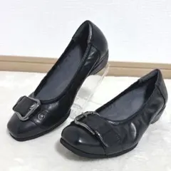 アシックス ペダラ pedala パンプス 22cm ブラック バックル