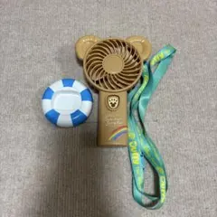 【美品】　ディズニー　ダッフィー ハンディファン ベージュ