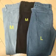 ユニクロ　レギンスパンツ　ウルトラストレッチ　М　Ｌ　黒　ブルー　デニム　３枚