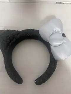 猫耳カチューシャ シルバーリボン