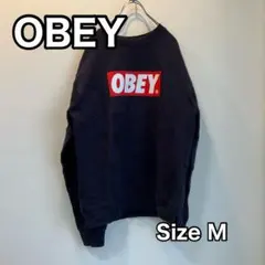 OBEY オベイ　スウェット トレーナー　M ブラック　黒　ボックスロゴのサムネイル