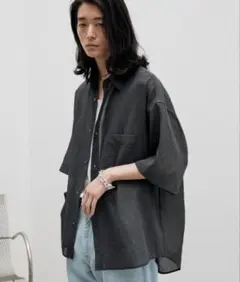 【WYM LIDNM】　SHEER GEORGETTE HS SHIRT