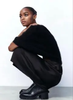 ZARA チェルシーネオプレン風ショートブーツ 38