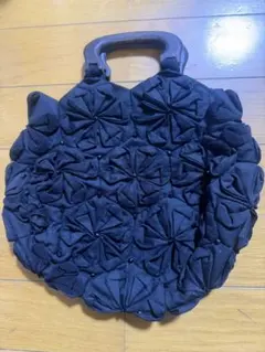 フラワー装飾 黒 バッグハンドメード