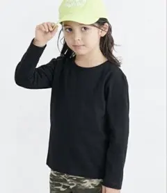 はだキュン 綿100% 無地長袖Tシャツ 2枚組 ブラック 110cm
