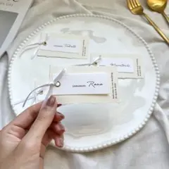 結婚式　タグ風　席札　ペーパーアイテム