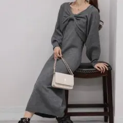 パンプキンポート 2点セットアップ リボンボレロ+キャミワンピース アンサンブル