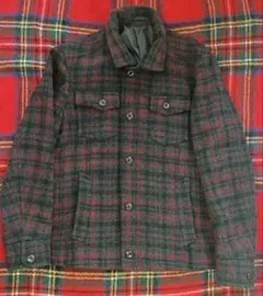 00s MICHEL KLEIN HOMME ツイードジャケット タータン