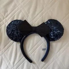 ネイビー スパンコール カチューシャ 月と星