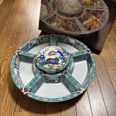 4点　金彩松　回転オードブル皿　日峰？作　小鉢 揃え　有田焼　会席　パーティー 4点 金彩松 回転オードブル皿 日峰？作 小鉢 揃え 有田焼 会席