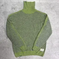 BOB ボブ タートルネックニット グレー/ライム made in ITALY