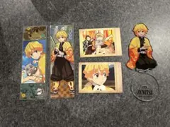 鬼滅の刃 善逸 ステッカー 4点、アクリルスタンド1点セット