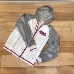 値下げ★ナイキ ナイロンパーカー ホワイトグレーパープル