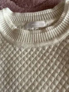 DRESKIP アイボリー ダイヤモンド編み セーター