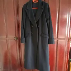 濃紺 ダブルブレスト ロングコート