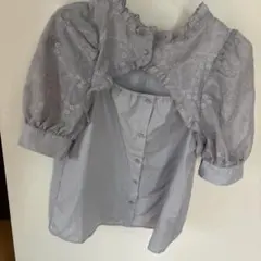 グレイル　花柄刺繍 レース 半袖 ブラウス グレーのサムネイル