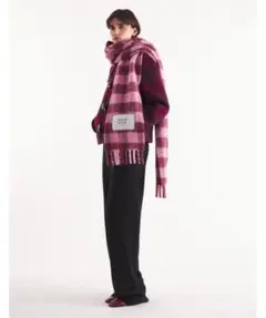 Maison Kitsune メゾンキツネ チェック柄 マフラー ピンクのサムネイル