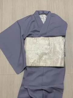 【色無地 袷 正絹】卒業式 入学式 卒入園式 薄鼠〜藤鼠系 無紋 仕付糸付 新品