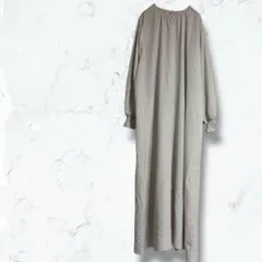 2275＊セルフォード＊ロングワンピース ベージュ 38 長袖 裏地なし 春夏秋