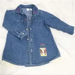 ディズニー Disney ミッキー&ミニーマウスのデニム ジャンパースカート80