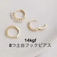 NO.P103★14kgf8つ土台フックピアス