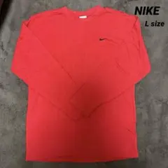 Nike 刺繍 赤 長袖 Tシャツ L