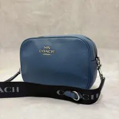 美品　COACH コーチ　カメラバッグ　ショルダーバッグ レザー　ブルー