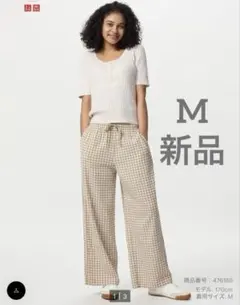 新品　シアサッカーイージーパンツ　M