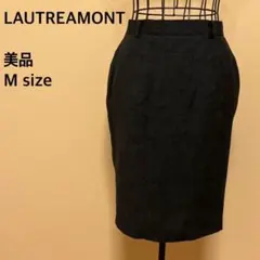 【美品】LAUTREAMONT/タイトスカート/膝丈/ダークグレー/ウールのサムネイル
