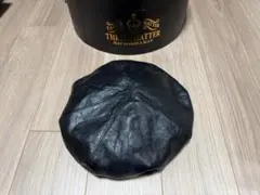 The Fat Hatter 馬革茶芯ベレー帽 ブラック